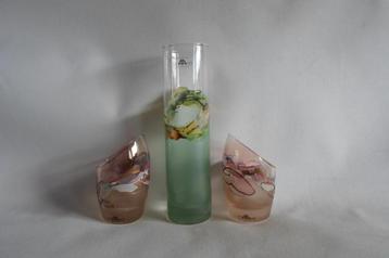 Jon Art Glas Design Vaas + 2x Theelicht beschikbaar voor biedingen
