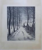 EMIEL DE COOMAN / NONNENBORRE / ZW-W ETS / 60x50cm / SIG, Antiek en Kunst, Kunst | Etsen en Gravures, Ophalen of Verzenden