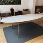 Witte, ovalen eettafel, Huis en Inrichting, Tafels | Eettafels, Ophalen, Gebruikt, 100 tot 150 cm, 200 cm of meer