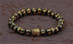 Mantra-kralen armband met goudkleurige Boeddha-kraal, Handtassen en Accessoires, Armbanden, Ophalen of Verzenden, Nieuw, Goud