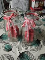 2 windlichten met kaars in, Huis en Inrichting, Woonaccessoires | Kandelaars en Kaarsen, Ophalen, Kaars