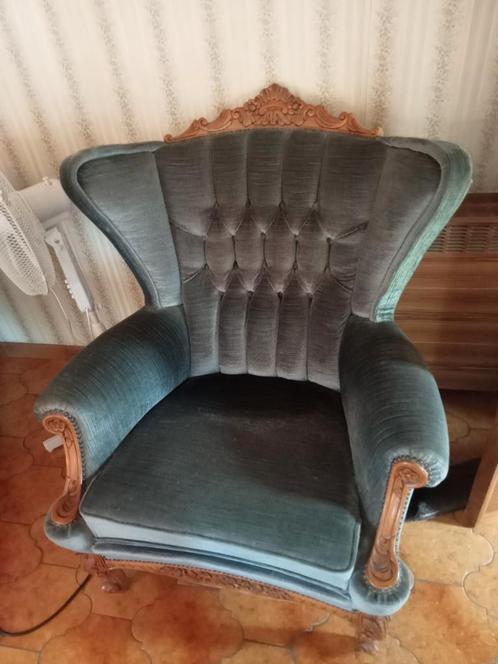 Lodewijk 14 stijl gecapitonneerde een zit zetel, Antiek en Kunst, Antiek | Meubels | Stoelen en Sofa's, Ophalen