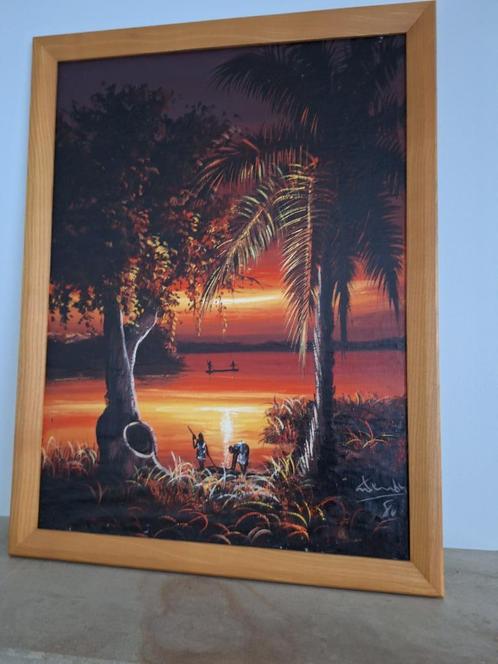 Schilderij Afrika, Antiek en Kunst, Kunst | Schilderijen | Klassiek, Ophalen