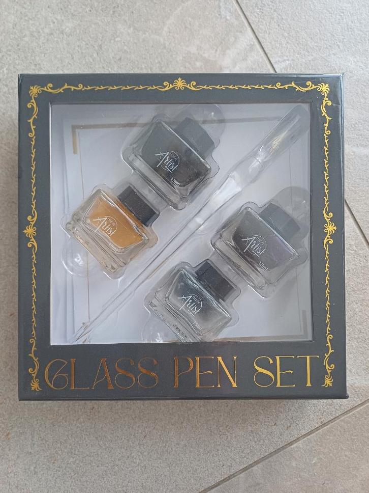 Creative artist - luxe glazen kaligrafie set, Verzamelen, Pennenverzamelingen, Nieuw, Pennenset, Overige merken, Met doosje, Ophalen of Verzenden