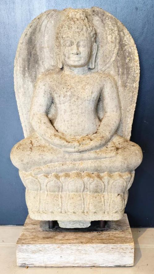 oude natuur stenen Thaise Boeddha / Budha /  ruim 40 kg, Antiek en Kunst, Kunst | Niet-Westerse kunst, Ophalen of Verzenden