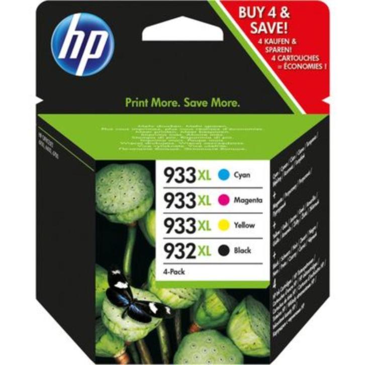 HP 933xl + 932xl (4-pack) cartridges grote print capaciteit, Computers en Software, Printerbenodigdheden, Nieuw, Cartridge, Ophalen of Verzenden