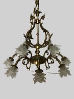 Grote zware bronzen luster., Huis en Inrichting, Lampen | Kroonluchters, Ophalen, Zo goed als nieuw