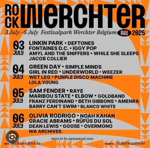 Combi ticket Rock Werchter 2025, Tickets en Kaartjes, Evenementen en Festivals, Eén persoon