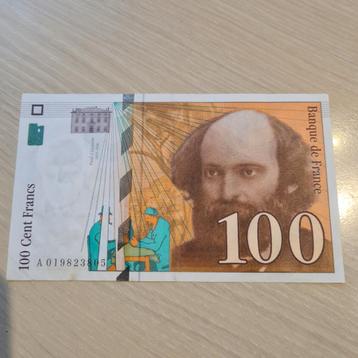 Frans bankbiljet van 100 frank 1997 beschikbaar voor biedingen