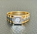 Rolex ring 18 karaat goud/ bicolor/ met natuurlijke diamant!, 20 of groter, Ophalen of Verzenden, Met edelsteen, Goud