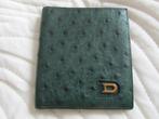 DELVAUX Portefeuille autruche vert anglais siglé, Envoi, Vert