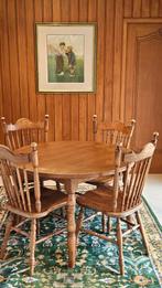 Tafel met 4 stoelen in eik., Ophalen