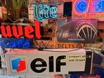 Elf uurwerk lichtreclame lichtbak garage vintage retro, Verzamelen, Ophalen of Verzenden, Gebruikt, Lichtbak of (neon) lamp