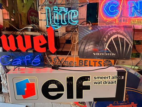 Elf uurwerk lichtreclame lichtbak garage vintage retro, Verzamelen, Merken en Reclamevoorwerpen, Gebruikt, Lichtbak of (neon) lamp
