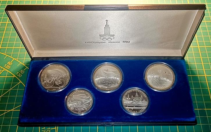 set van 5 zilveren roebels (3*10 + 2*5 roebel), Postzegels en Munten, Munten | Europa | Euromunten, Setje, Overige waardes, Overige landen