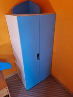 Armoire et table bleues pour enfants, Comme neuf, Enlèvement ou Envoi, Armoire