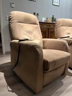 2 relaxzetels met motor en opstahulp kleur taupe, 75 tot 100 cm, Gebruikt, Stof, 75 tot 100 cm