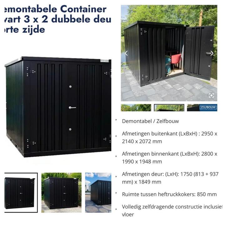 Tuinhuis - Zelfbouw container 2m-3m., Tuin en Terras, Tuinhuizen, Nieuw, Ophalen