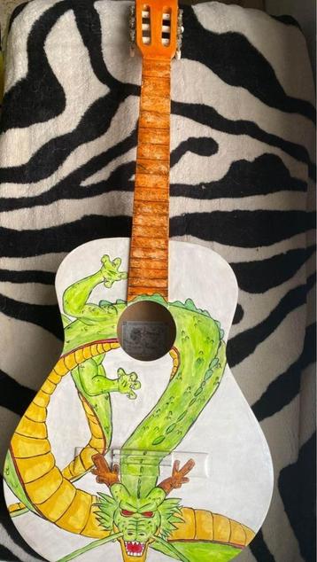 Guitare classique, taille 3/4, peinte à la main en Dragon Ba