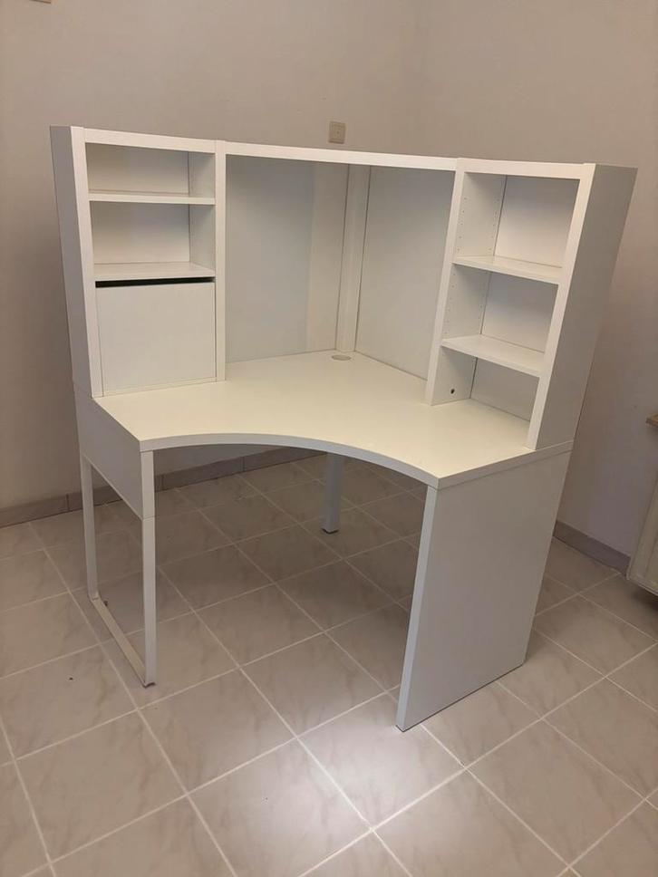 Hoekbureau – wit – goede staat - jeugdkamer, Maison & Meubles, Bureaux, Comme neuf, Bureau, Enlèvement