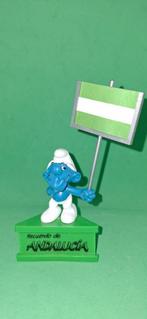 Smurf op sokkel Andalucia met vlag, Ophalen of Verzenden, Nieuw, Overige Smurfen, Poppetje, Figuurtje of Knuffel
