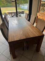 Teak eettafel te koop, Huis en Inrichting, Ophalen, Teakhout, Zo goed als nieuw, Vijf personen of meer