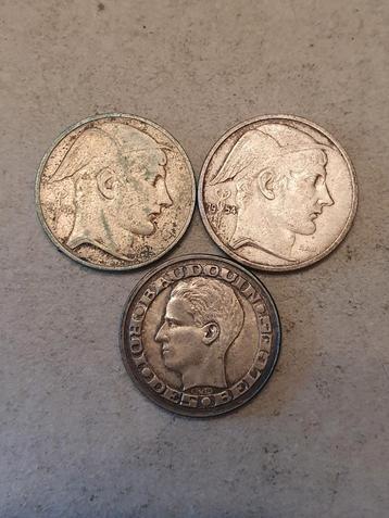 3 zilverstukken van 50 frank zie beschrijving, Enlèvement ou Envoi, Argent, Série, Argent