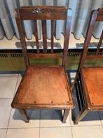 2 houten stoelen, Ophalen, Gebruikt, Bruin, Vier