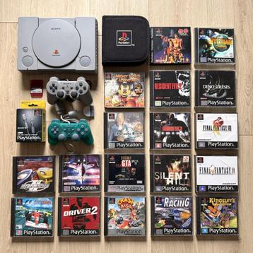 Playstation 1-console + games  beschikbaar voor biedingen