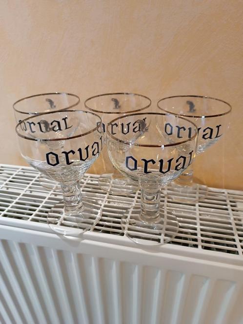 A vendre 5 verres orval, Collections, Verres & Petits Verres, Utilisé, Verre à bière, Enlèvement