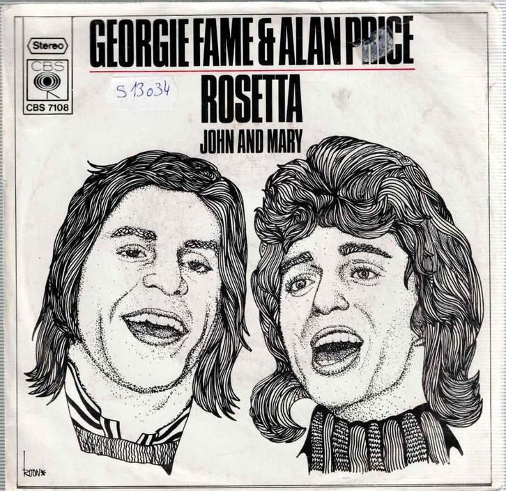 Vinyl, 7"   -   Georgie Fame & Alan Price – Rosetta, CD & DVD, Vinyles | Autres Vinyles, Autres formats, Enlèvement ou Envoi