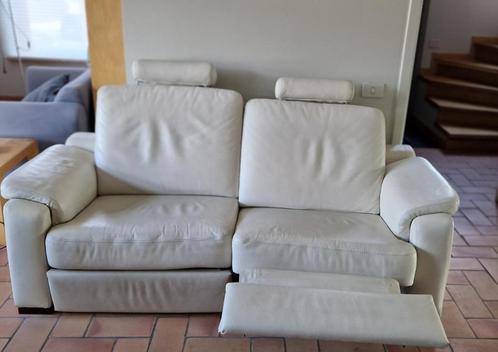 Lederen 3-zit met relax, Huis en Inrichting, Zetels | Zetels, Gebruikt, Rechte bank, Driepersoons, 150 tot 200 cm, 75 tot 100 cm