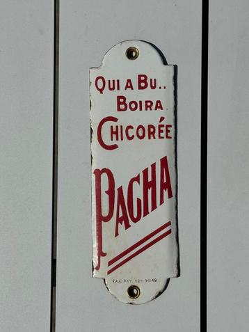 Panneau publicitaire en émail PACHA 1949, Enlèvement ou Envoi