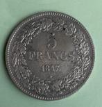 1847 - 5 francs- België, Postzegels en Munten, Munten | België, Ophalen of Verzenden, Zilver