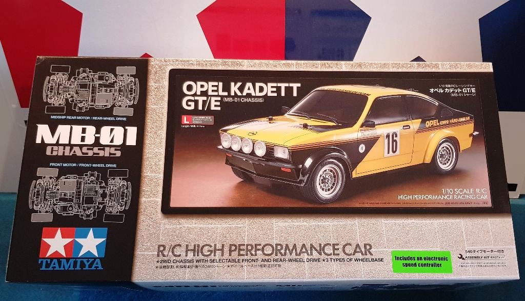 Tamiya Opel Kadett GT/E Rally (MB-01) #58729, Nieuw  (NIB), Elektro, Verzenden, Nieuw, Schaal 1:10