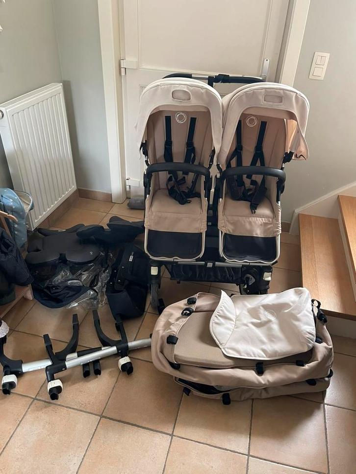 Bugaboo donkey duo taupe + accessoires, Kinderen en Baby's, Tweelingen en Meerlingen, Gebruikt, Kinderwagen of Buggy, Ophalen