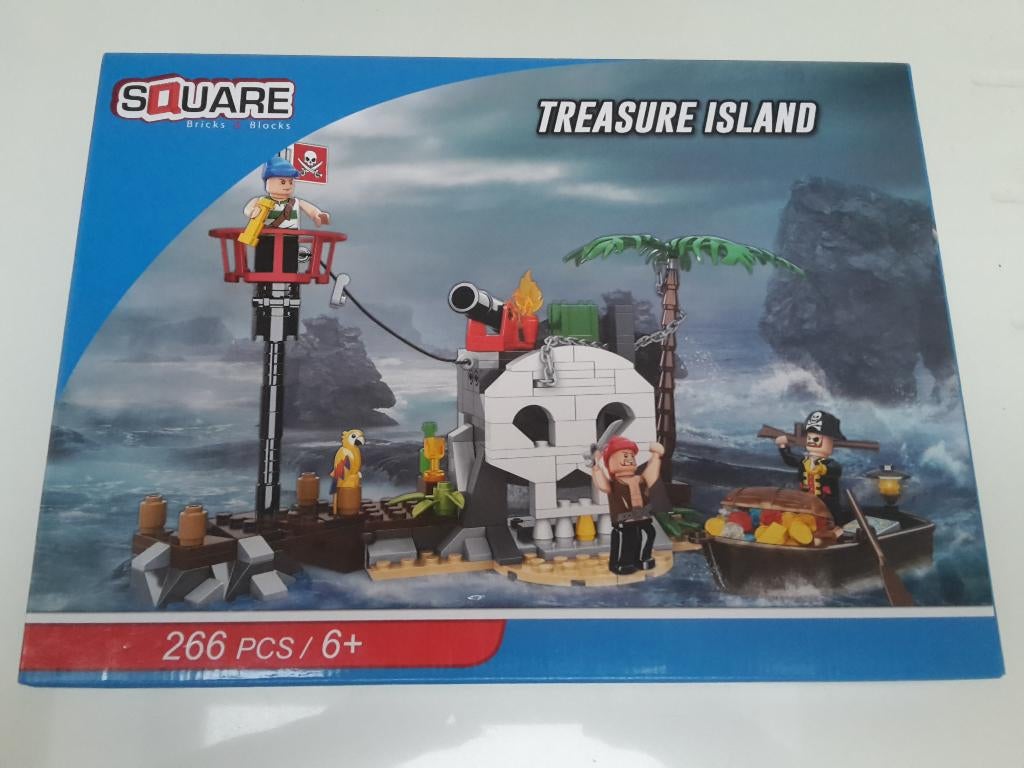 Nieuwe bouwblokjes set Pirateneiland, 6+, 266 stukjes, Nieuw, Compleet, Complete set, Pirates