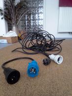 CEE verloopstekker/adapter en camping verlengkabel 16m, Caravanes & Camping, Enlèvement ou Envoi