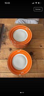 10 petites assiettes vintage orange, Made in Czechoslovakia, Maison & Meubles, Enlèvement