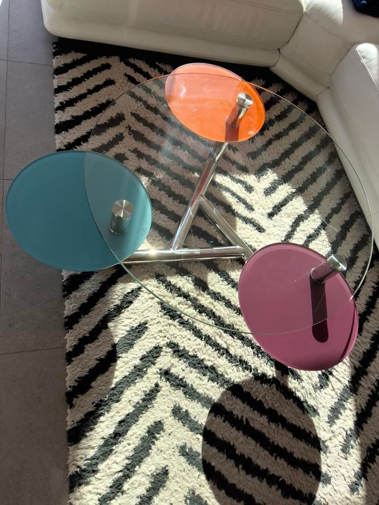 Table basse ronde de salon, Huis en Inrichting, Tafels | Salontafels, Glas, Ophalen