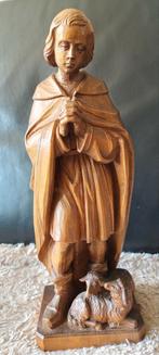 Antiek hout heilige Wendelin beeld zeldzaam, Ophalen of Verzenden