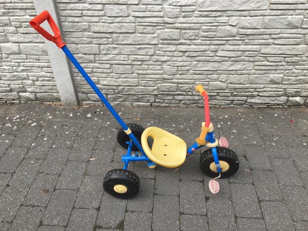 Driewieler met duwstang, Ophalen, Gebruikt, Duwstang