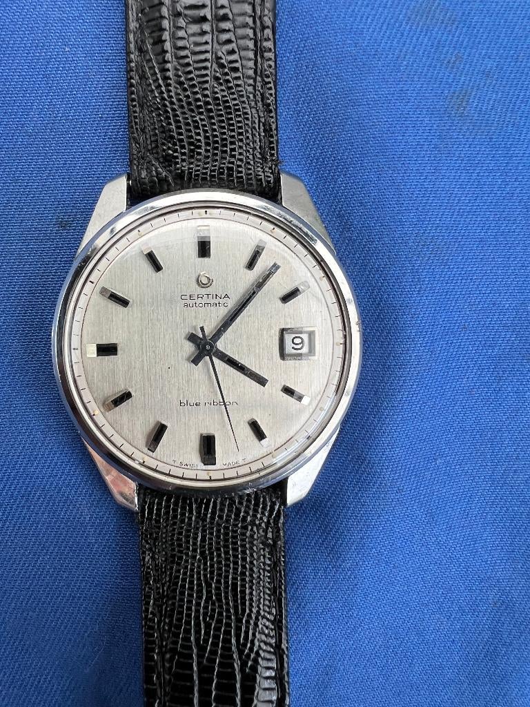 Certina Automatic Blue Ribbon Herenhorloge, Leer, Staal, Polshorloge, Zo goed als nieuw