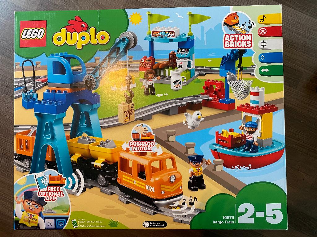 Lego Duplo Cargo Train 10875 Compleet, Ophalen, Overige thema's, Zo goed als nieuw, Complete set