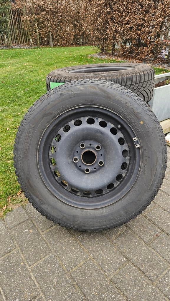 Jante tôle avec PIRELLI WINTER CINTIRATO 195 65 R15 91T NEUF, Neuf, 15 pouces, Pneus et Jantes, Pneus hiver