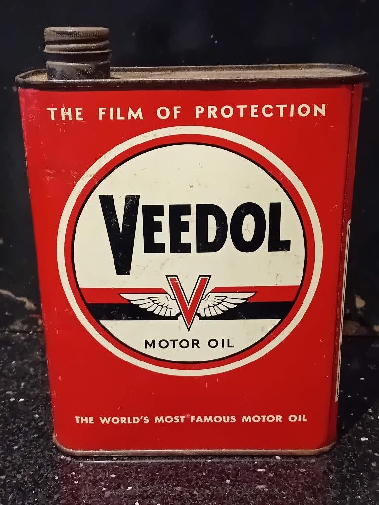 Bidon à huile décoratif vintage VEEDOL, Collections, Enlèvement ou Envoi, Comme neuf