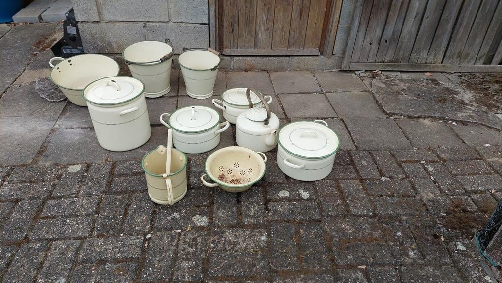 Vaisselles en émail vintage, Jardin & Terrasse, Enlèvement