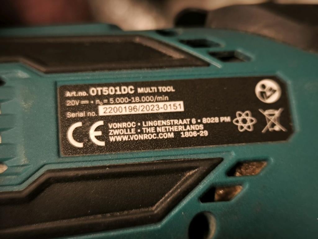 Outil multifonctions Vonroc 20 V, Enlèvement ou Envoi, Comme neuf