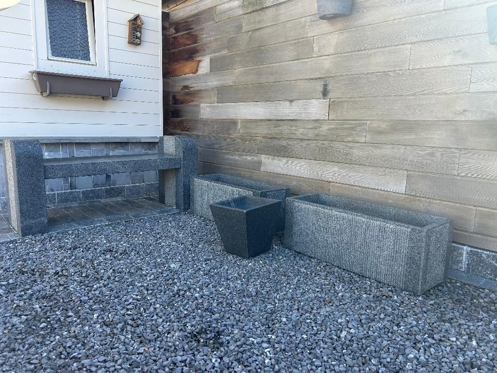 Granieten bloembakken, Ophalen, 100 cm of meer, Zo goed als nieuw, Balkon