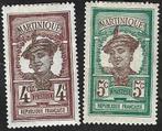 2 Postzegels Martinique 1908 Inheemse taferelen, Enlèvement ou Envoi, Non oblitéré, Amérique centrale